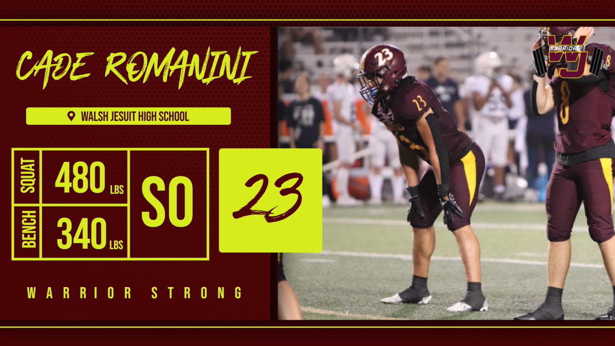 Matt Redmond (@coach_redmond_) on Twitter photo A committed lifter since day 1 - sophomore <a href="/CadeRomanini/">Cade Romanini</a> is a physical football player. The best part is he's just getting started. <a href="/WalshJesuitFB/">Walsh Jesuit Football</a> <a href="/WJ_Warriors/">WJ Athletics</a> A committed lifter since day 1 - sophomore <a href="/CadeRomanini/">Cade Romanini</a> is a physical football player. The best part is he's just getting started. <a href="/WalshJesuitFB/">Walsh Jesuit Football</a> <a href="/WJ_Warriors/">WJ Athletics</a>