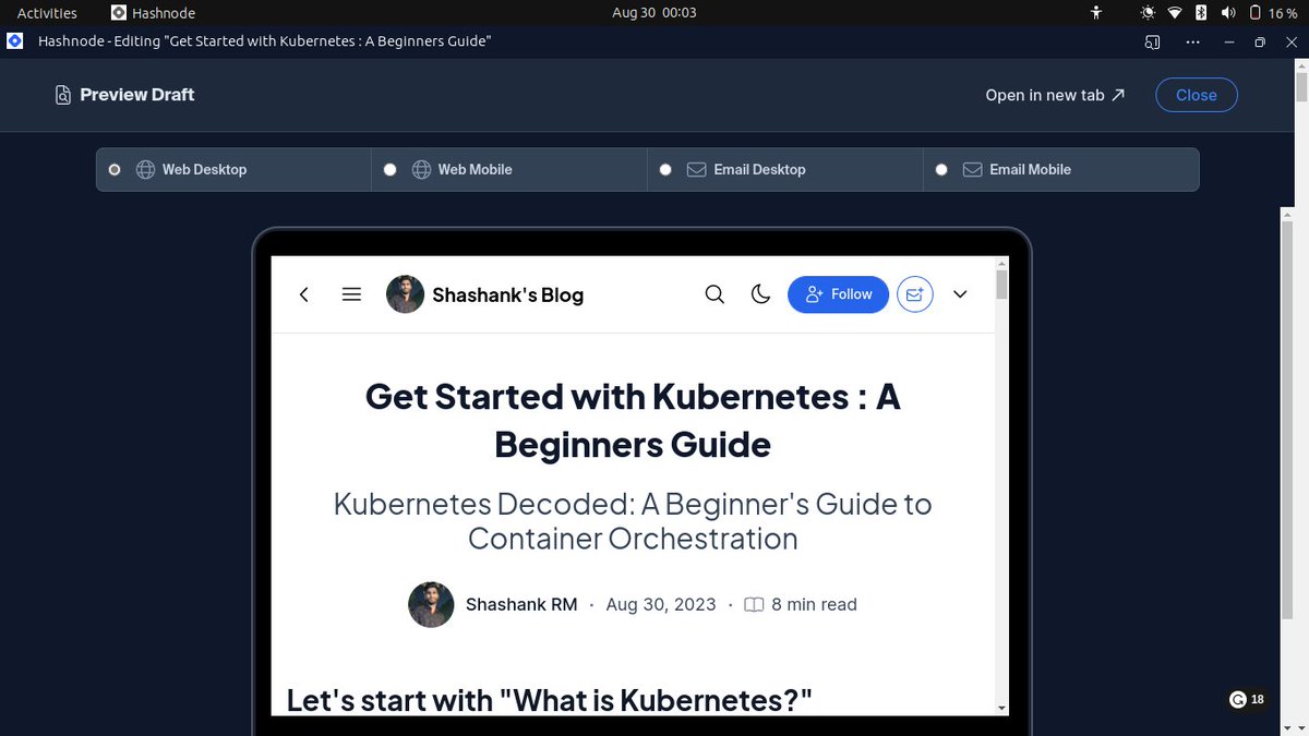 shashankqrx's tweet image. Day 6
#100DaysOfCode
🔺Java (OOPS)
🔸Object & Classes
🔸Constructors & Overloading
🔸Wrapper Classes
🔸Garbage Collection
#100DaysOfDevOps
My blog on Kubernetes is halfway through after sitting for more than 4 hours. Hopefully I'll publish it tomorrow🤞