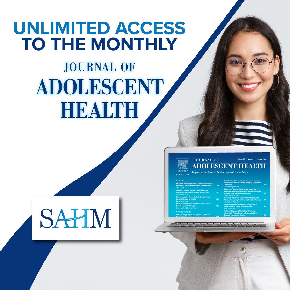 What could be better than unlimited access to the monthly @JAdolesHealth? A SAHM membership — which includes that & much more! View all membership benefits & join us now: bit.ly/3E5VgCo #AdolescentHealth #AdolescentMedicine