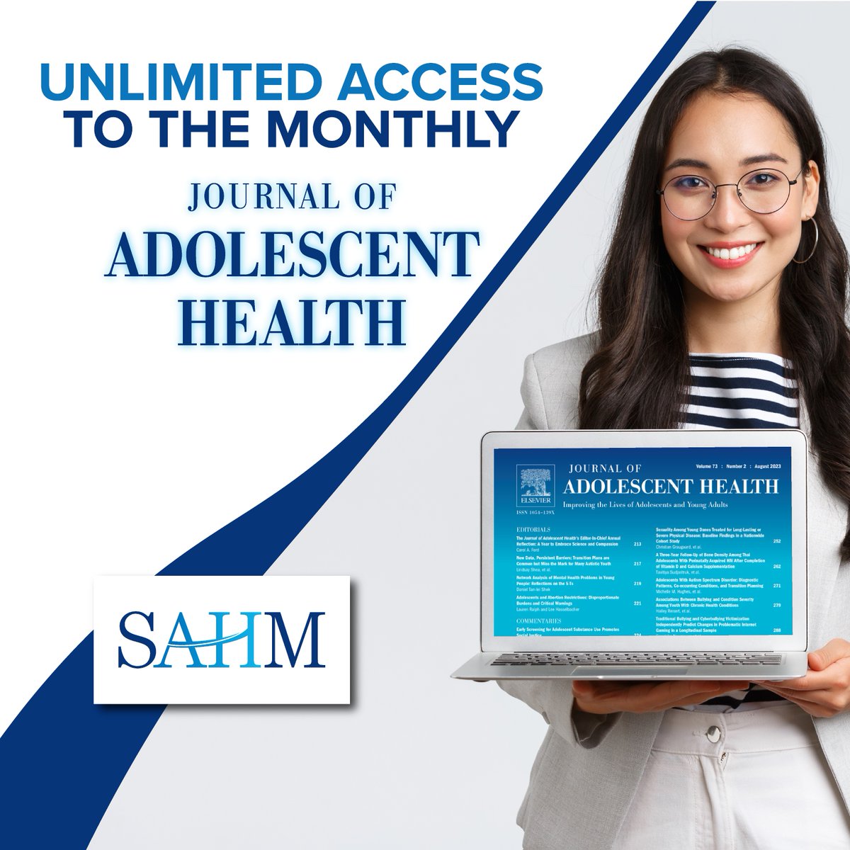 SAHM Headquarters (@sahmtweets) on Twitter photo What could be better than unlimited access to the monthly <a href="/JAdolesHealth/">Journal of Adolescent Health</a>? A SAHM membership — which includes that & much more! View all membership benefits & join us now: bit.ly/3E5VgCo
#AdolescentHealth #AdolescentMedicine What could be better than unlimited access to the monthly <a href="/JAdolesHealth/">Journal of Adolescent Health</a>? A SAHM membership — which includes that & much more! View all membership benefits & join us now: bit.ly/3E5VgCo
#AdolescentHealth #AdolescentMedicine