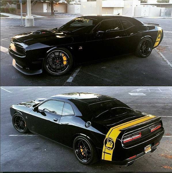 I love yellow accents on black car

#Mopar #DodgeChallenger #MoparOrNoCar #v8 #Hemi  #Automotive
