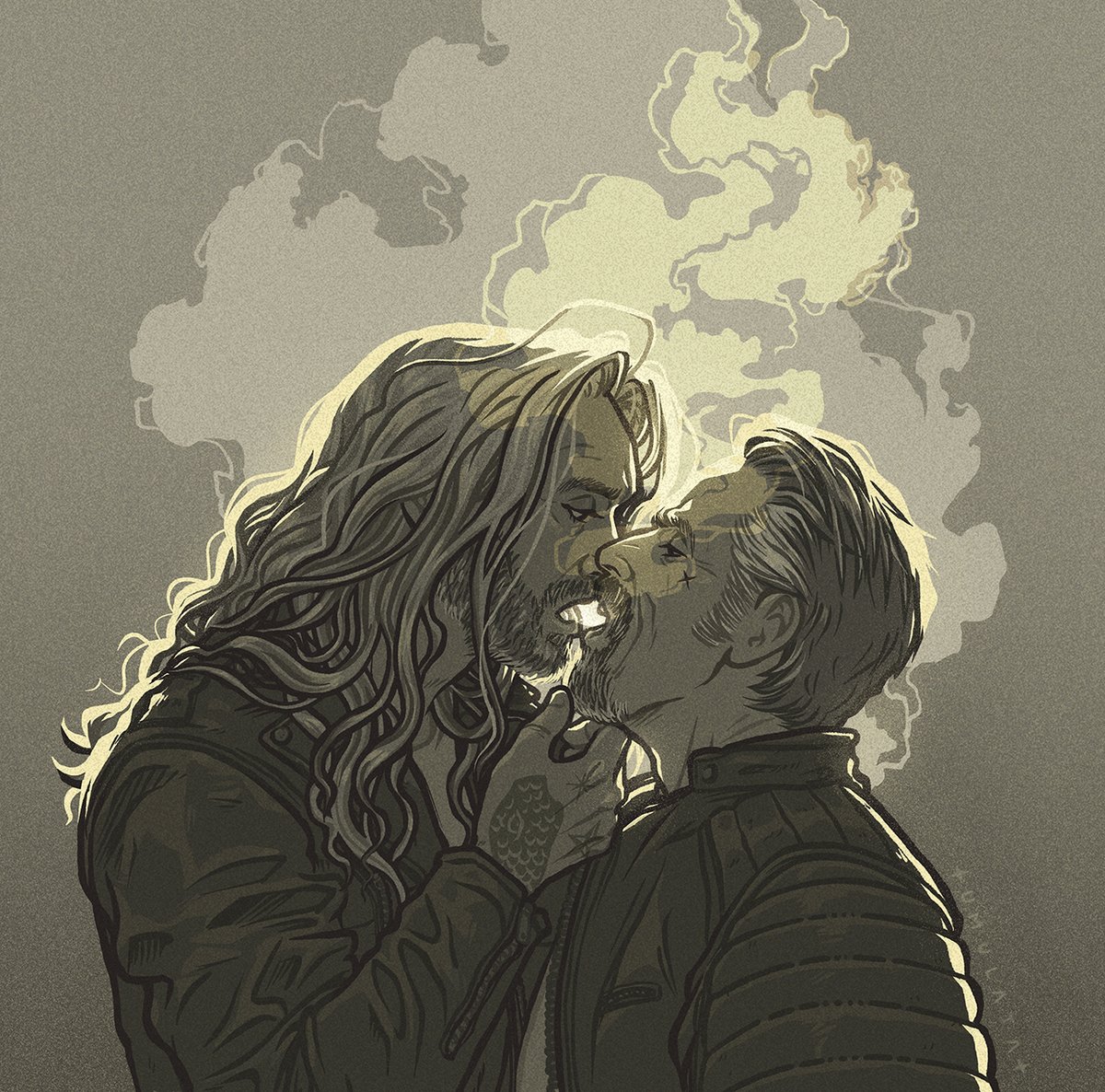 umulata1's tweet photo. Comm based on @lucelafonde 's incredible divor--ROCKSTAR AU, 'Before You Go'. Am I a fan of cigs? Nah. Did I VIBRATE WITH EXCITEMENT when she asked me to draw this part of her fic? FUCK YEAH 
#OFMDfanart  #ofmd #izzyhands #edizzy https://t.co/FiFlvWyViT