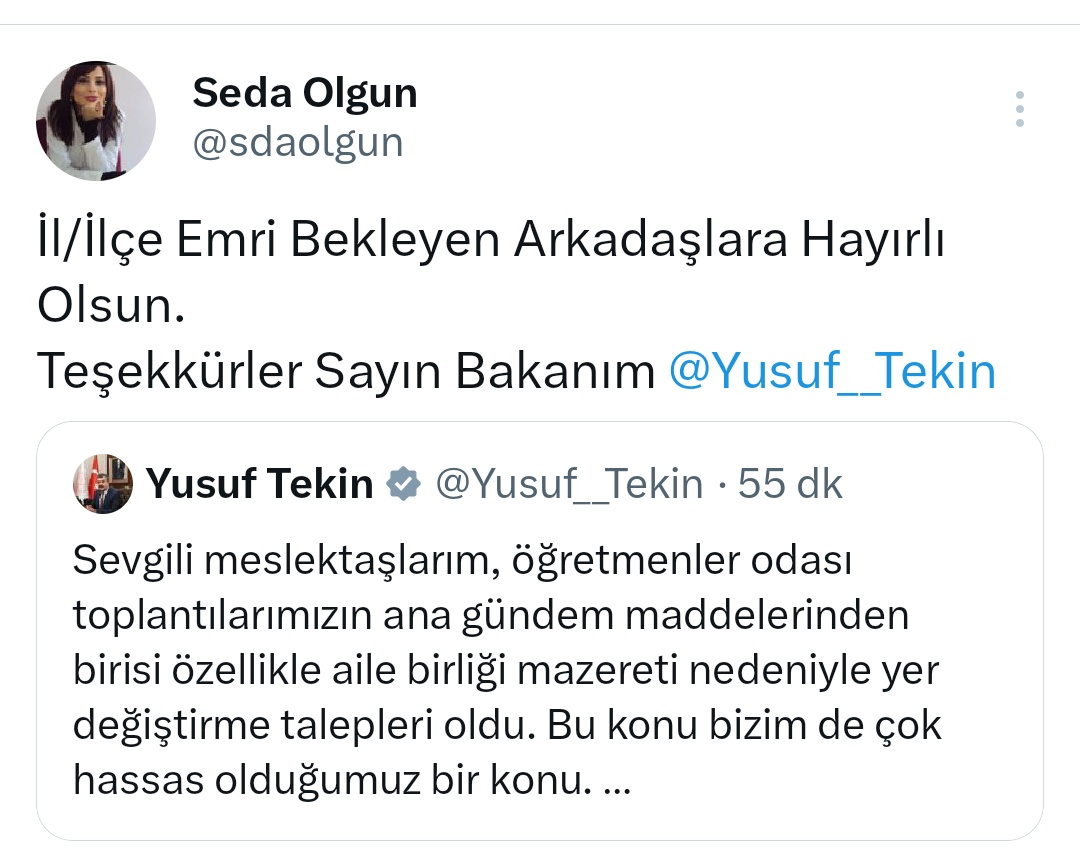 sdaolgun's tweet photo. Sıra Kadroya Geçenlerin Aile Birliğinde 
@Yusuf__Tekin https://t.co/aolXUdAO3z