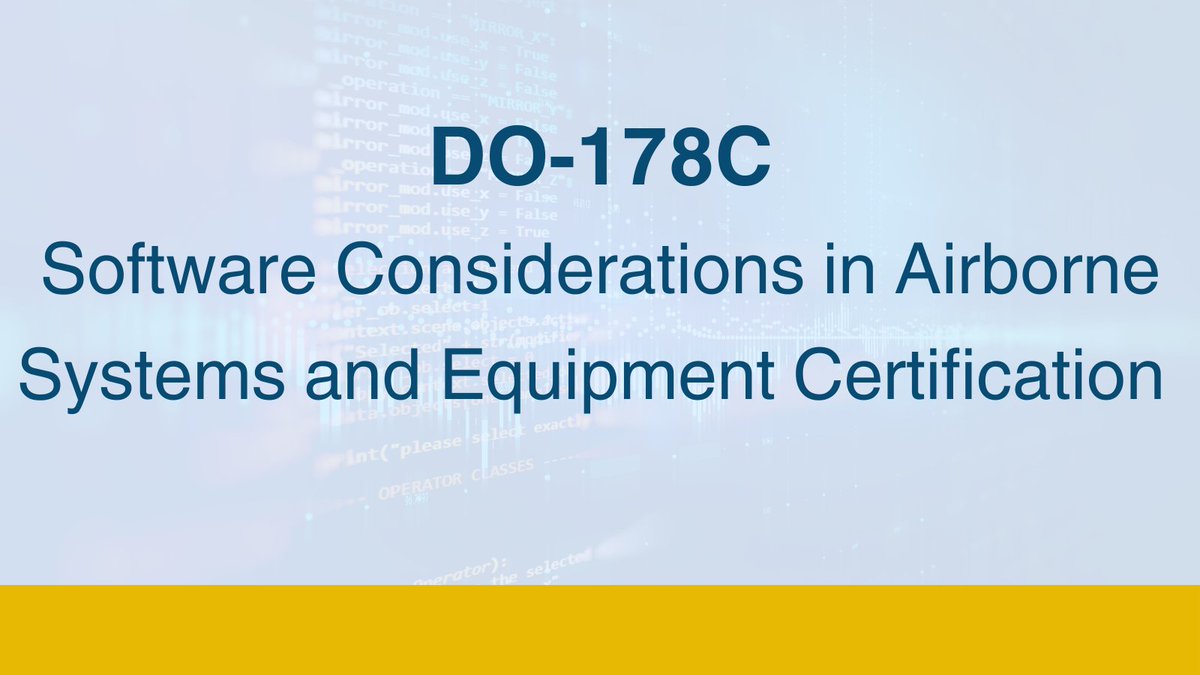 Upcoming RTCA Software Training! September 11-15. See course schedule here: loom.ly/a1pZNSA