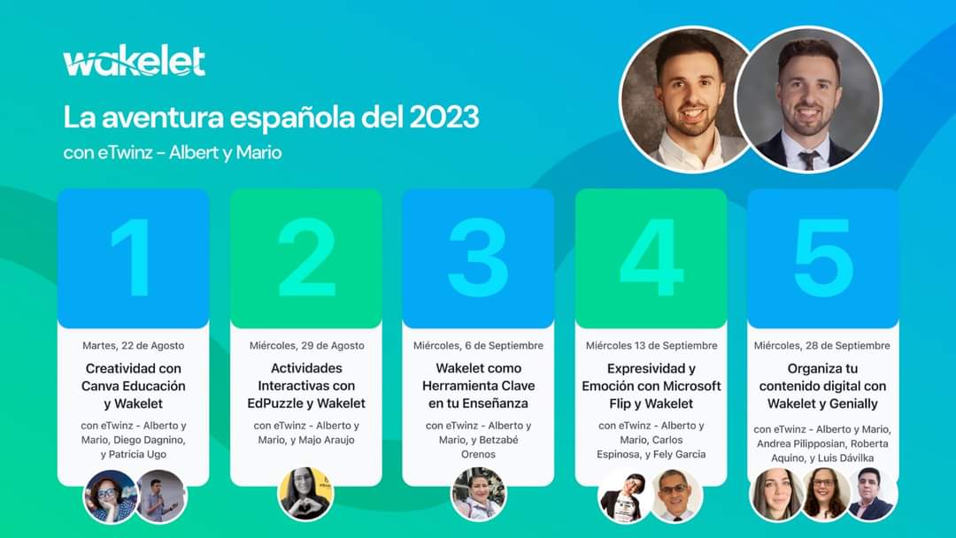 eTwinzEDU's tweet image. 🚀 ¡Atención a todos los amantes de la interactividad! 🚀 

Hoy llega el segundo webinar de la "Aventura Latinoamericana de Wakelet" ➡️ "Actividades Interactivas con @edpuzzle_es y @Wakelet". 🎉

Regístrate! 
🔗 webinars.wakelet.com/aventura-latin…

#WakeletWave #eTwinz  #Wakelet #Edpuzzle