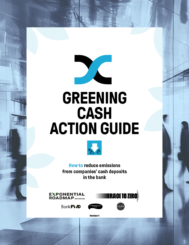 bank_fwd's tweet photo. OUT NOW: This new #GreeningCash Action Guide shines a light on the hidden carbon footprint of companies’ cash deposits in banks. 🧵

@BankFWD is proud to have authored the guide w/ partners @exponentialroad @outdoorpolicy @FairFinanceSE 

Read the Guide: https://t.co/VR6fOeszDt https://t.co/nJOsOGixQe