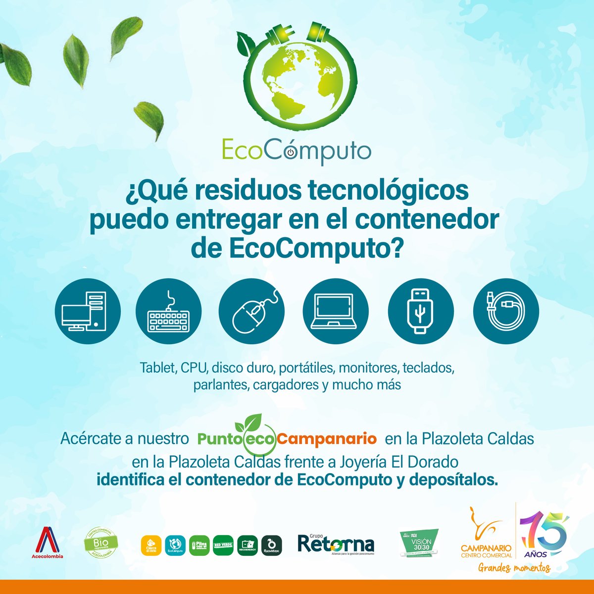 Hoy te enseñamos qué residuos tecnológicos puedes entregar en el contenedor de nuestro Punto Eco. ♻️

Es importante manejar bien estos residuos para que se puedan aprovechar al máximo.  

¡Disminuir el daño a los recursos naturales de nuestro planeta es tarea de todos!