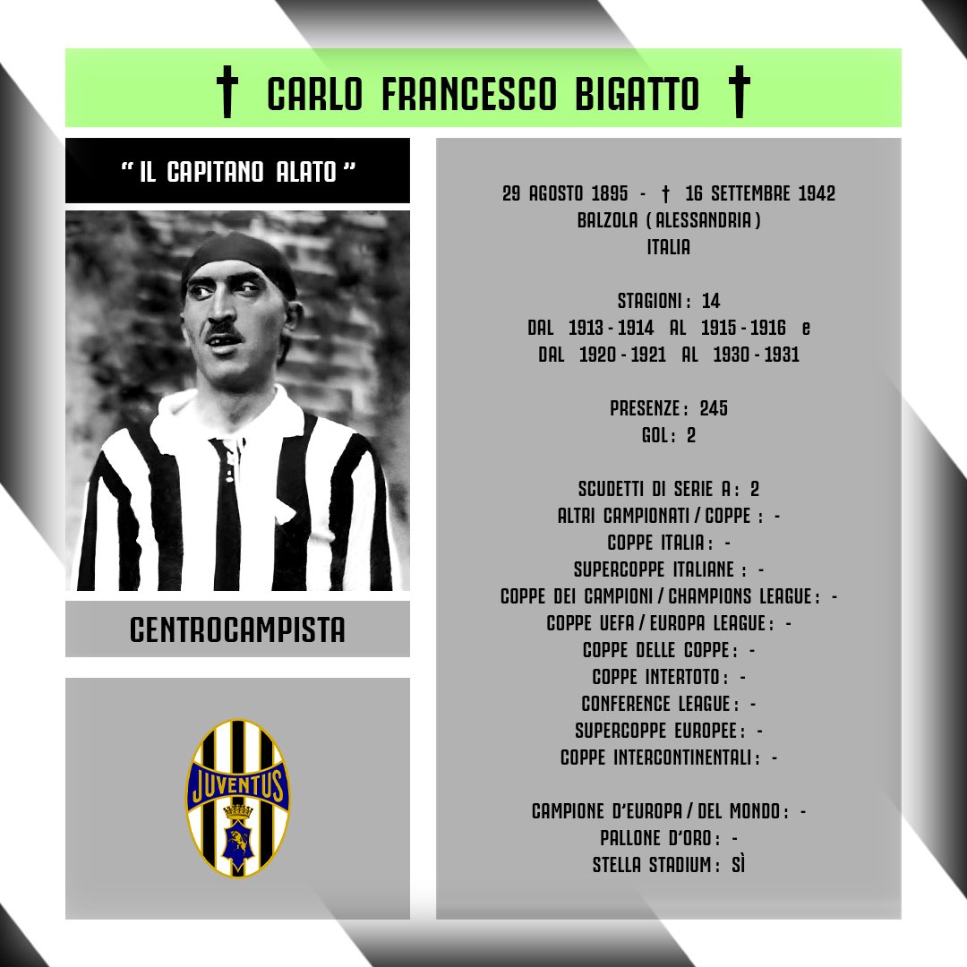 aboutjclub_'s tweet photo. #OnThisDay 1895 🏁 Nasceva una #LeggendeJuventina assoluta: il "#CapitanoAlato" #CarloBigatto. Con la Juventus ha totalizzato 243 Presenze, 2 Gol e 2 Scudetti di Serie A. Fu il 1° Uomo simbolo della Juventus, la 1ª Bandiera 🏁 e il 1° Capitano. #LiveAhead #FinoAllaFine #ForzaJuve https://t.co/vQx3Qmyyyl