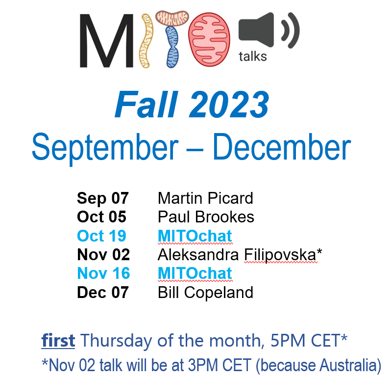 Paris may have "la rentrée" but we have the Fall 2023 season of MITOtalks!!!