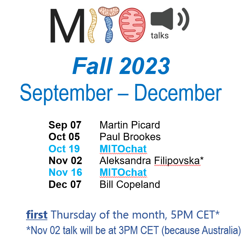 Paris may have 'la rentrée' but we have the Fall 2023 season of MITOtalks!!!