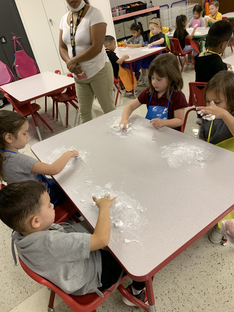 Lines with shave cream! Pre-K art is a little messy this week but super fun!!! <a href="/FISD_Ingram/">Hazel Ingram Elementary School</a> #teamingram