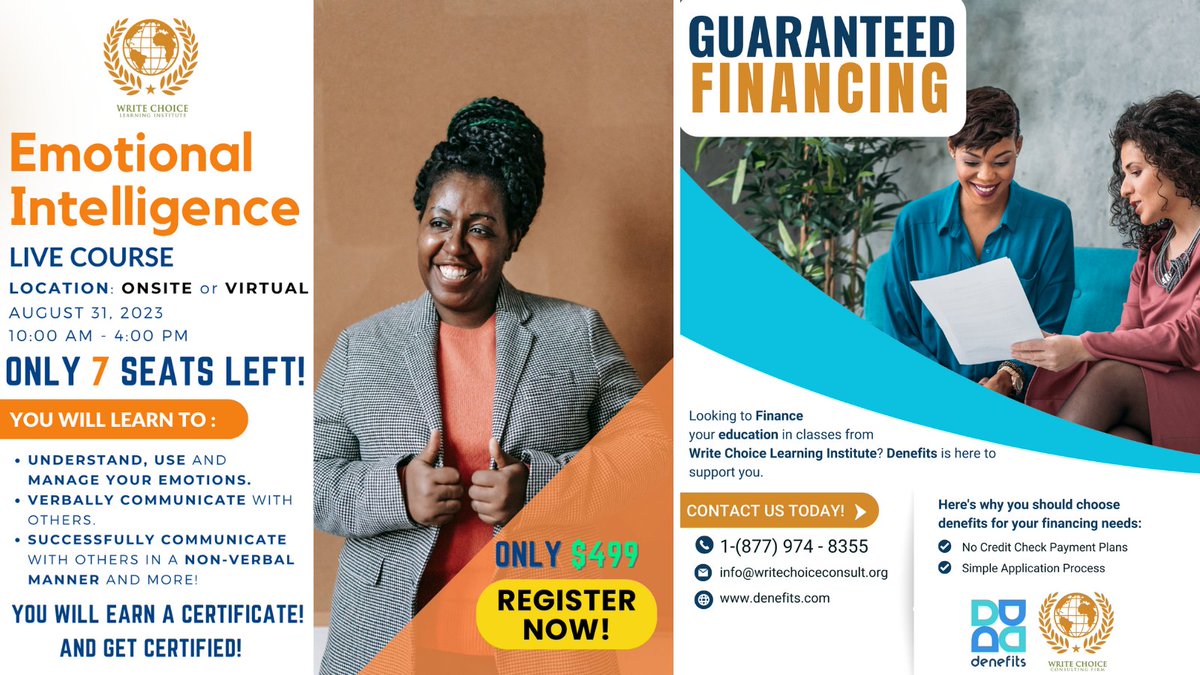 To Purchase Full Price Ticket Visit: loom.ly/gf6lf_s
or for Financing 👉 Visit loom.ly/TYcYxks now to seize this amazing opportunity. Your journey starts here!
#WriteChoiceLearning #GuaranteedFinancing #LearnWithPassion