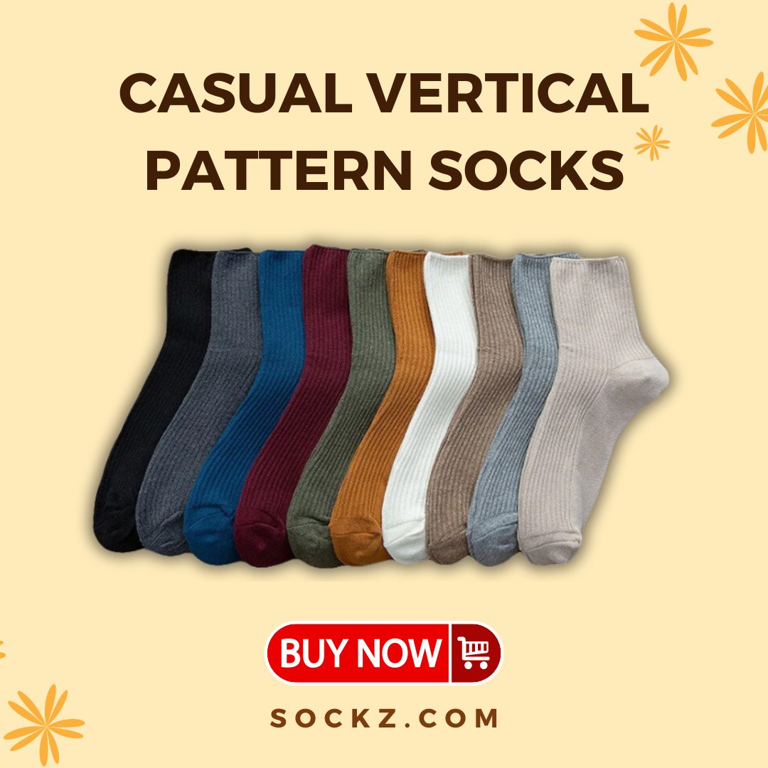 ShopSockz's tweet image. Elevate your sock game with our Casual Vertical Pattern Socks from Sockz! 👣✨ Step into style and comfort with these versatile socks that add a touch of sophistication to any outfit. 
Shop Now: sockz.com/collections/ba…
#SockGameStrong #ShopNow #PatternedSocks #StyleAndComfort