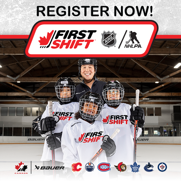 This one’s for the girls! The @NHL/@NHLPA First Shift has spots reserved for girls aged 6-10. 🙌 Sign up now ➡️ firstshift.ca #FirstShiftHockey | @BauerHockey