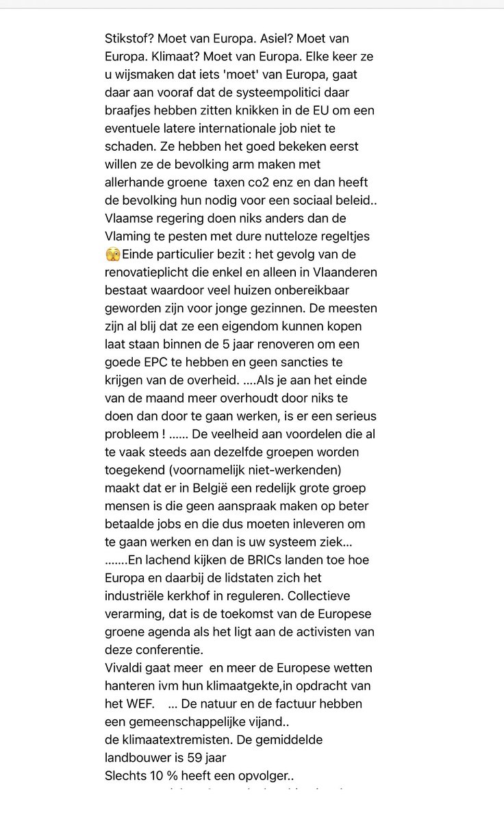 Stikstof? Moet van Europa. Asiel? Moet van Europa. Klimaat? Moet van Europa. Elke keer ze u wijsmaken dat iets 'moet' van Europa, gaat daar aan vooraf dat de systeempolitici daar braafjes hebben zitten knikken in de EU om een eventuele latere internationale job niet te schaden.