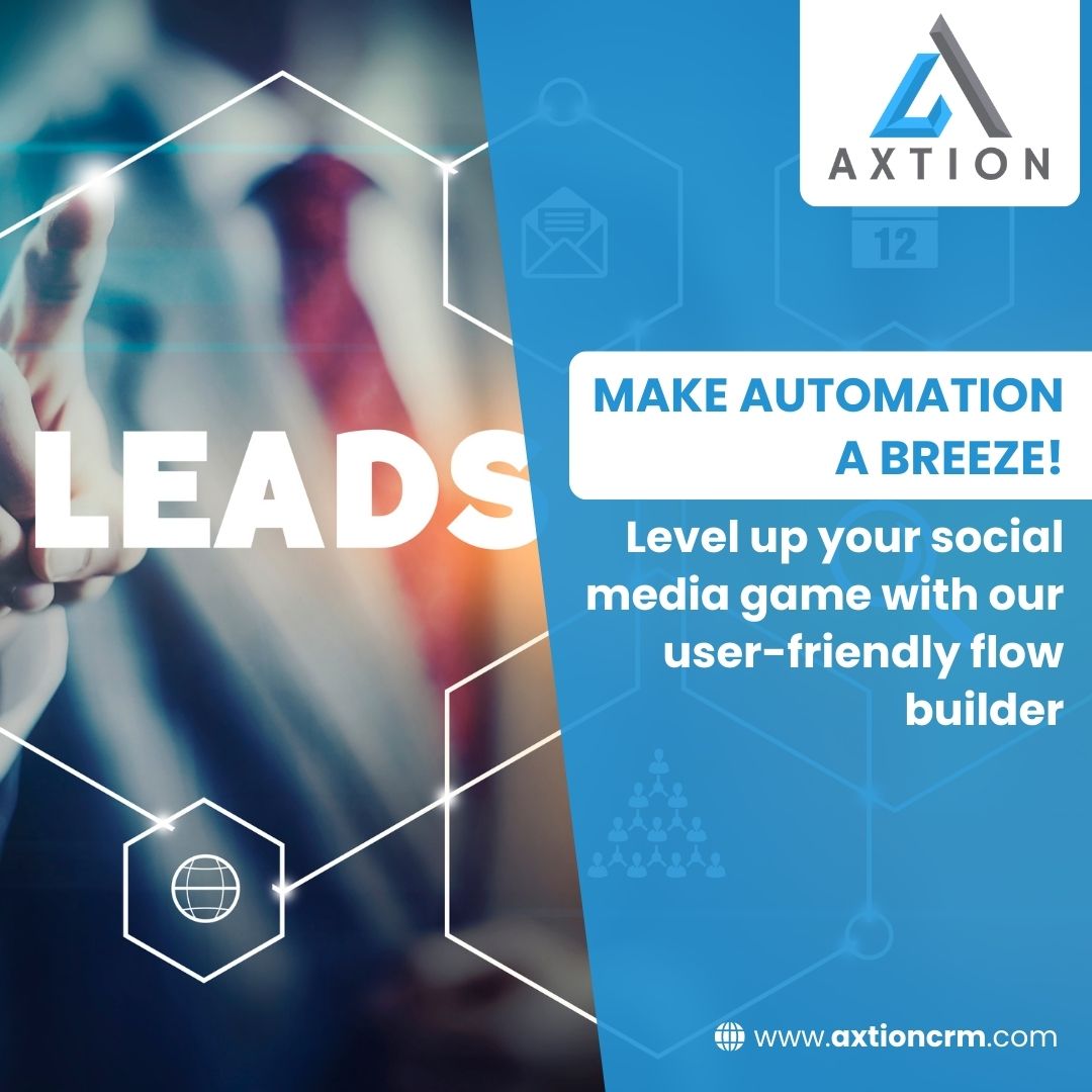 AxtionAI's tweet photo. Emphasize the benefits of using the flow builder for social media automation and enhancement.🚀💪

Explore the power of https://t.co/uePLKzYVRD  and elevate your business today! 🚀💪#CRM #BusinessAutomation #OnePlatform AxtionCRM #Automation #Lead #Management #Email  #SMSMark https://t.co/lACfXbTjV2