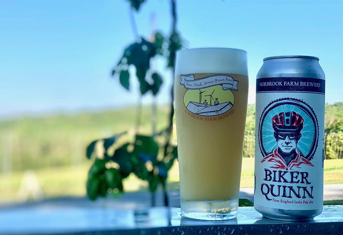 NorbrookFarm's tweet photo. Biker Quinn
6% 35 IBU

Our hearts hang heavy with this beer. We brewed this NEIPA in memory of Steve Quinn. Steve was a husband, father, athlete, and a true supporter of NFB from day one. This brew was made with the finest malt and stuffed full of Galaxy and Vic Secret hops. https://t.co/16Gx7BTeQD