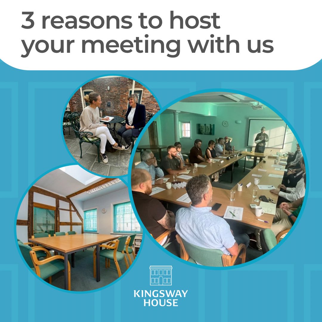 Our meeting room guests can: 

1️⃣ use our tech for presentations &amp; conferencing FOC! 📽️

2️⃣ enjoy our co-working space, inc garden &amp; business lounge 🌺

3️⃣ sip on complimentary, unlimited, fresh coffee ☕️

linktr.ee/kingswayhouse

#meetingrooms #businessmeeting #worcestershire