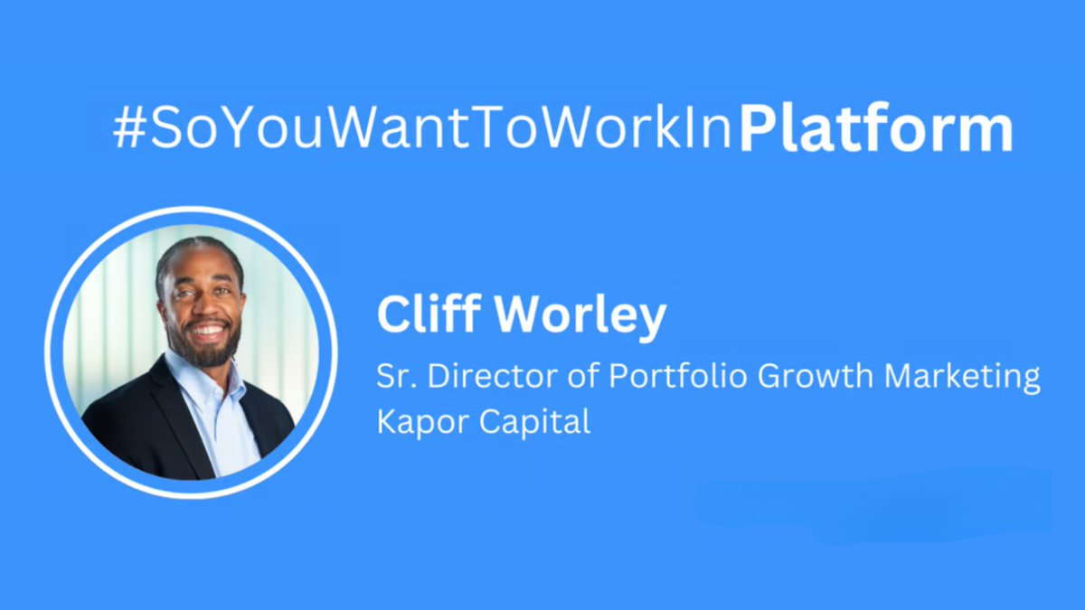 Check out our Sr. Dir of Portfolio Growth Marketing, @FiscalCliffW, featured on #SoYouWantToWorkInPlatform discussing his role and journey and  his advice to Platform job seekers bit.ly/3Egkga8