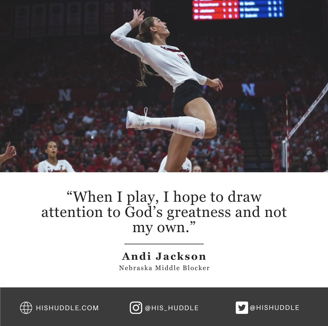 Nebraska freshman Andi Jackson looks to use her platform to show others that your worth is not tied to your sport. Read as Andi shares about her journey and how faith has become her foundation at the link below! hishuddle.com/2023/08/29/and…