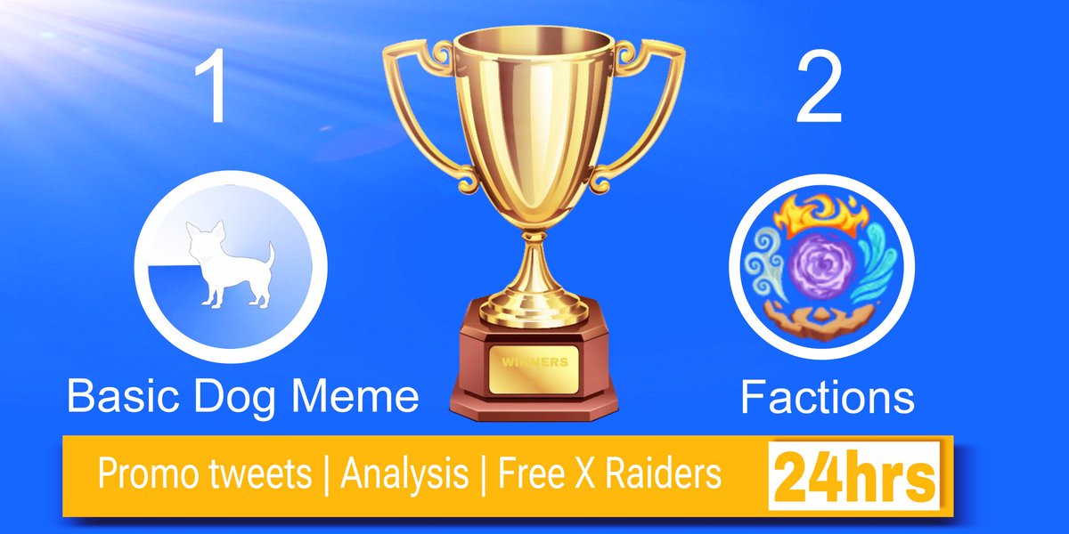 LaunchedOnBase's tweet photo. ........... 🏆WINNERS🏆.............
📢MOST LOUD COMMUNITY📢
🥇 $DOG | @BasicDogMeme
🥈 #FactionsNft | @factions_nft
🔥Your project not here?
🔸Comment it 👇
🔸Repost
🔸Like
(Win next, buy back, partnership, marketing) ✔️ #BuildOnBase #NFTs #basecaller #basechain https://t.co/XXCQ14ecrO