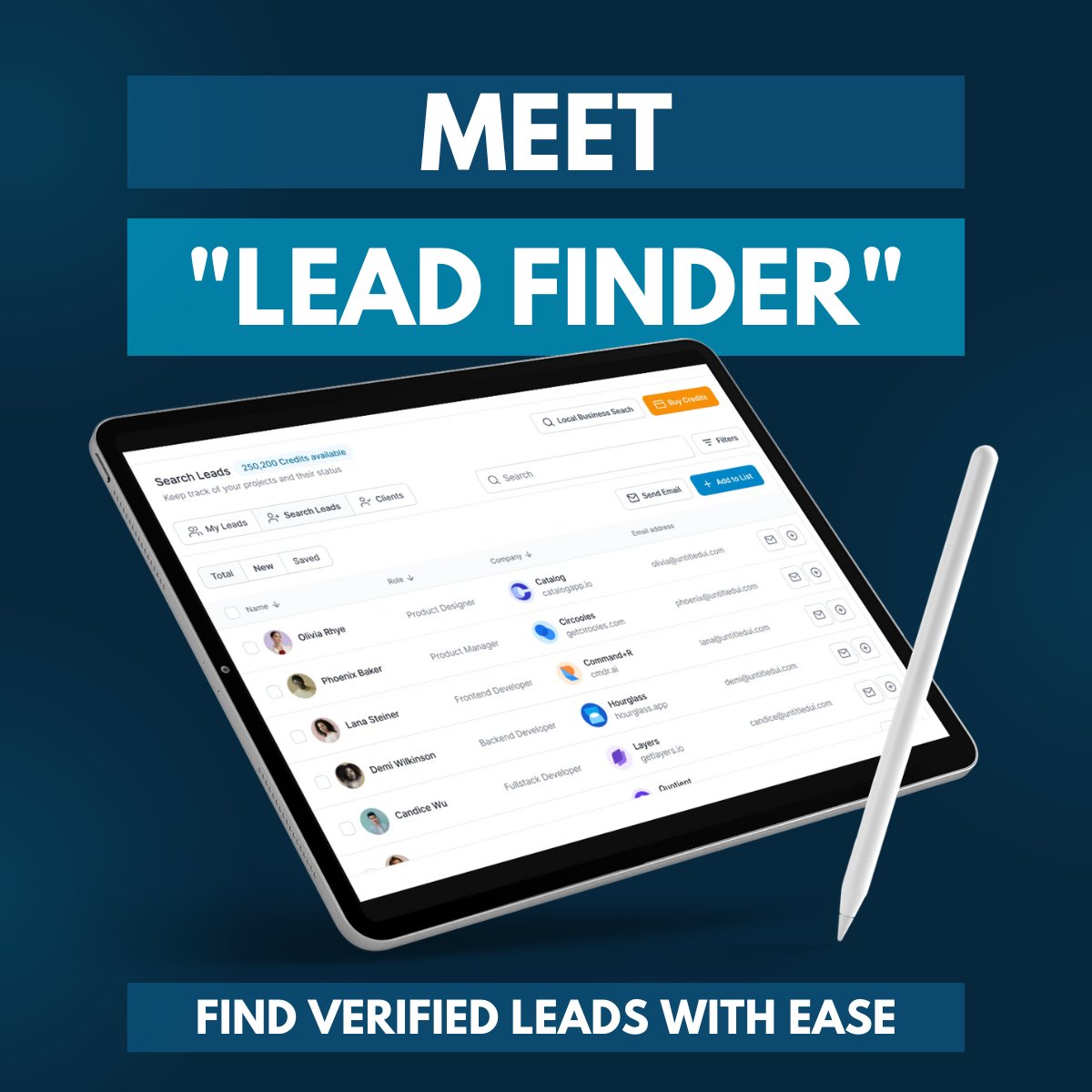 Introducing lead finder 🎯 Your ultimate lead generation solution! Say hello to an effortless way to discover verified leads. Our Lead Finder service takes the hassle out of lead hunting, so you can focus on what matters most - growing your business.