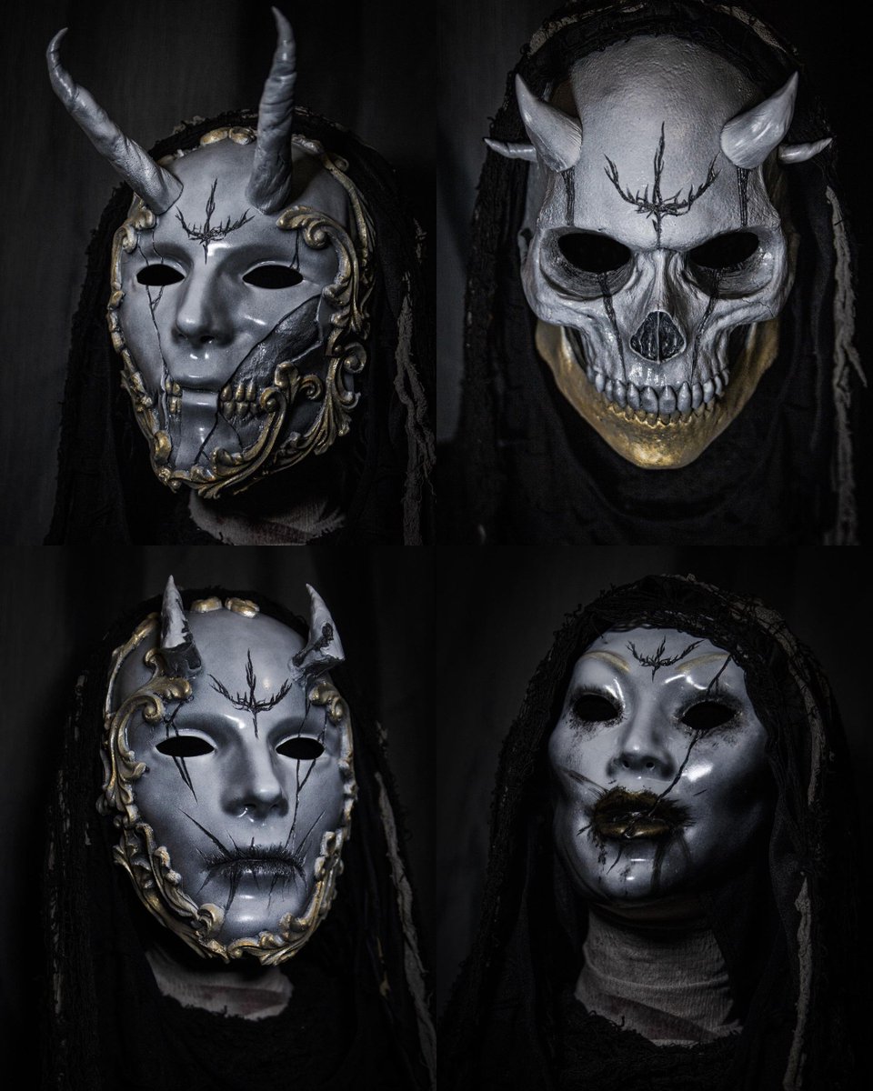 The Wembley worn masks of the House of Black, by Ivan King @ ivankingart on IG