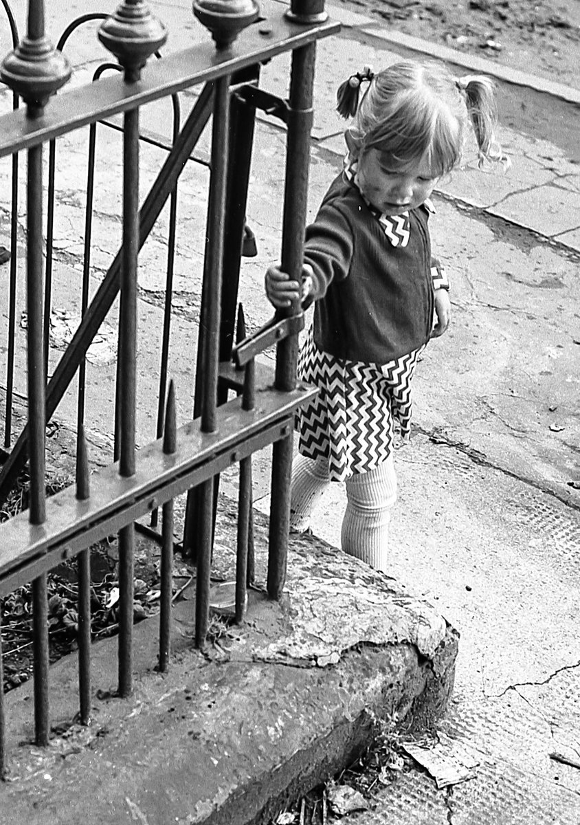 Girl playing in Colebrook St , Glasgow 1978.
