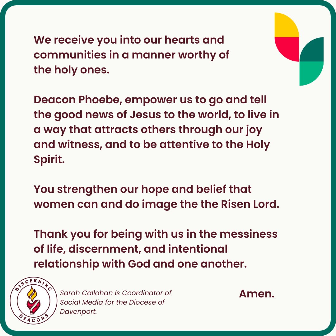 On this fourth day of the Novena to St. Phoebe, we seek her guidance in nurturing wisdom and knowledge. Let us celebrate the wisdom of women, honoring their crucial contributions to the intellectual and spiritual growth of our communities. #Novena #StPhoebe #ReceiveHer