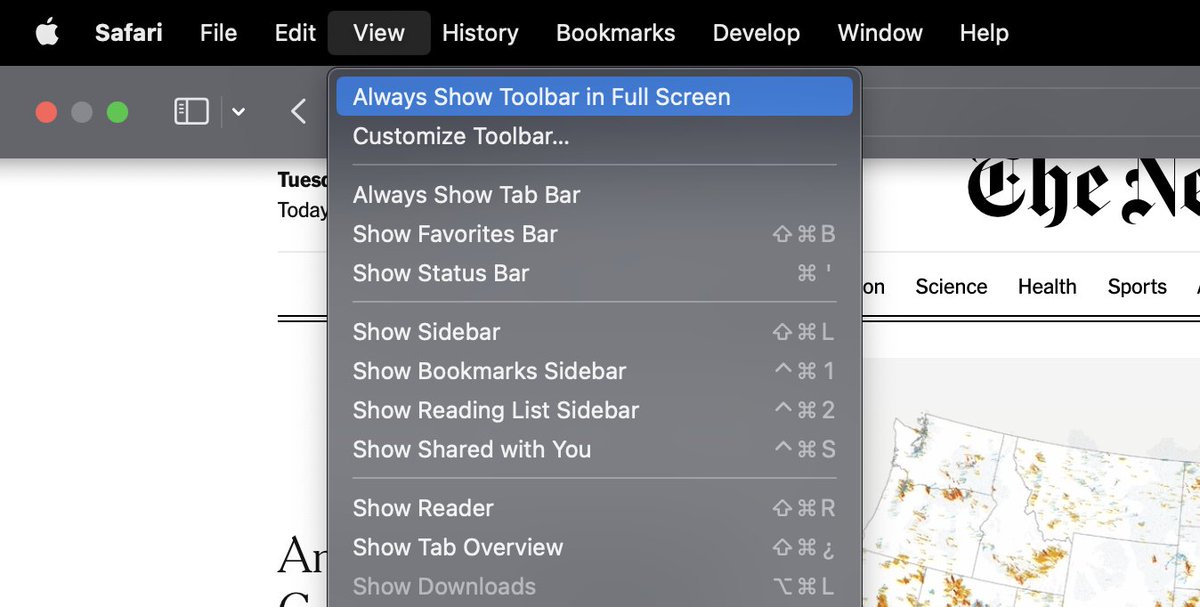 renzuru__'s tweet image. In Safari, you can toggle the behavior from the View Menu #macOSTips