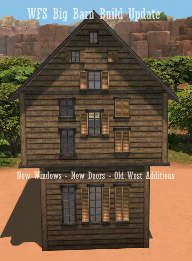 MedievalSims4's tweet photo. WFS Big Barn Build Set - Big Update - Old West Items added, new windows, doors, roof trim, exterior trim - remade fences.
https://t.co/2z5UOtdu34 or
https://t.co/BNiSePa3i5
#sims4 #sims4cc #sims2tosims4  #sims4wfsbigbarn https://t.co/V5UzaKAikD