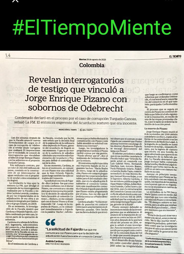 mane_sabio's tweet photo. #ElTiempoMiente 
#OdebrechtAval
#Odebrecht 
#ElColombianoMiente 
#SemanaMiente 
#CaracolMiente 
#NoAlGrupoAval
Y la muerte de Rafael Merchán qué? https://t.co/aCKzZC73Dr