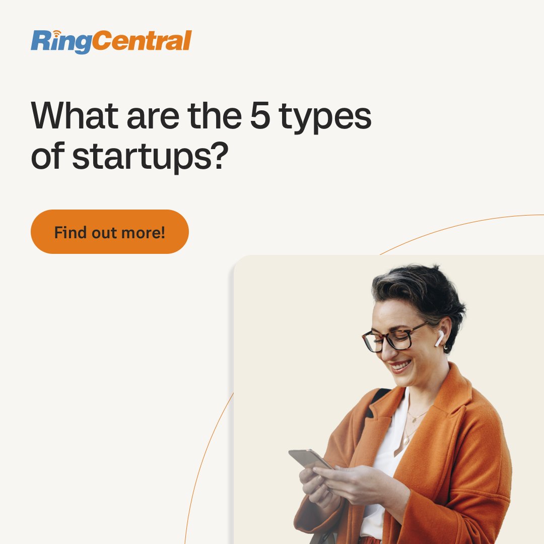 RingCentral's tweet image. Happy #StartupWeek! This week, we celebrate entrepreneurship and the people shaping the entrepreneurial ecosystem. 

First up, what even is a startup? We broke down the 5 different types: ringcentr.al/3KZLzcF.