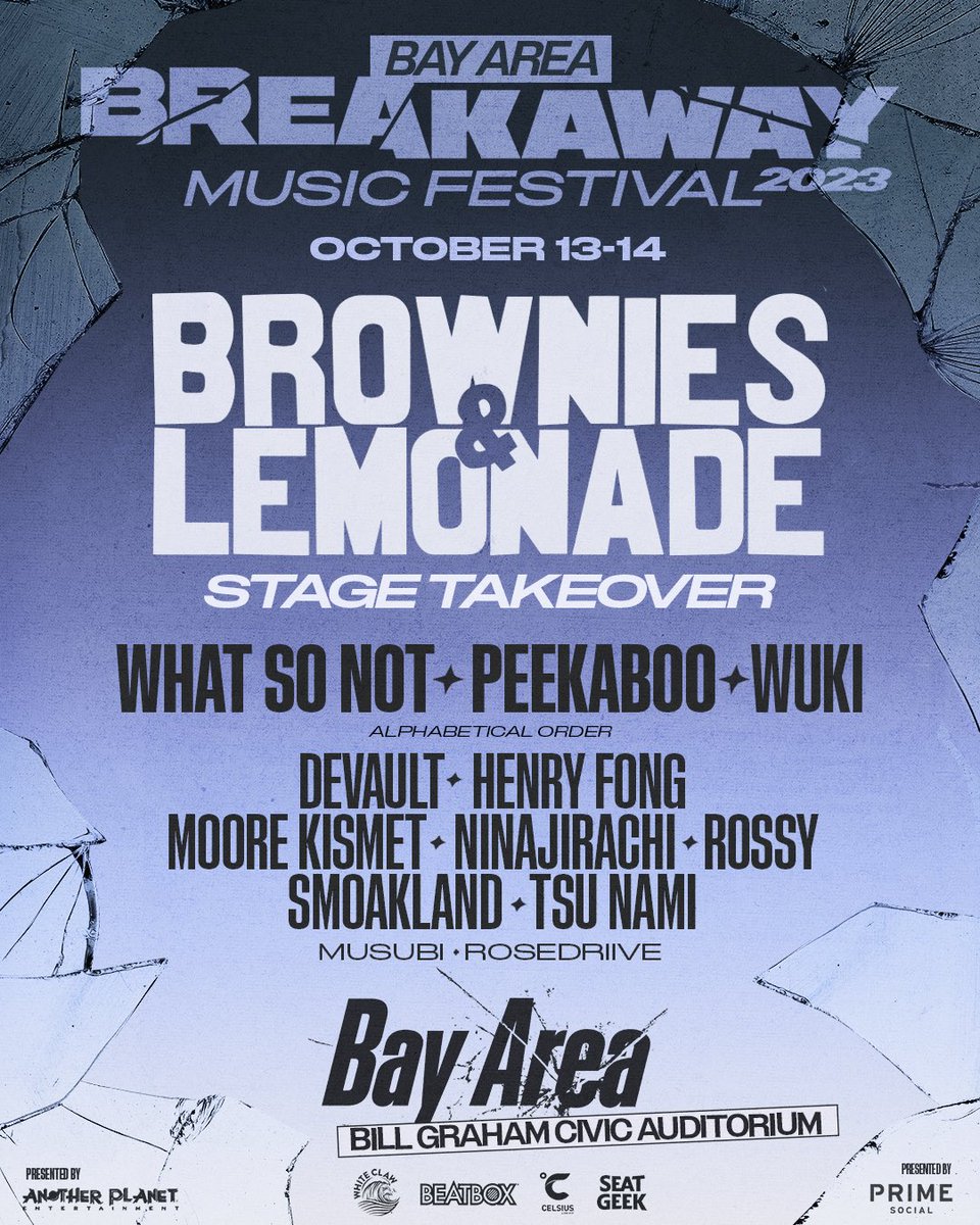 TeamBandL's tweet image. B&amp;amp;L Takeover at Breakaway Festival 2023 🎪 
So excited to be back with a stacked lineup of icons and friends.
Oct 13-14
Bay Area, CA
breakawayfestival.com/bay-area