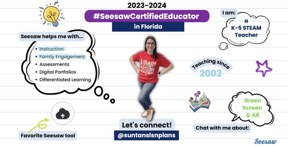 I have already started using @seesawlearning this year to engage parents, and my students are looking forward to our first green screen project. #SeesawCertifiedEducator