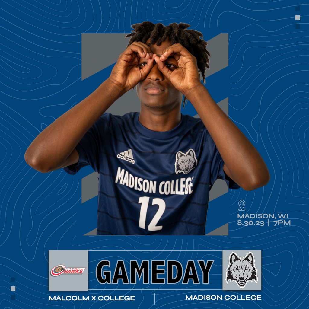GAMEDAY...UNDER THE LIGHTS! Madison College seeks its first win of the season tonight when they take on Malcolm X College at Goodman Pitch-East! 🐺 ⚽ Watch live at MadisonCollege.tv