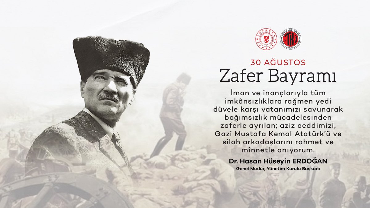 İman ve inançlarıyla tüm imkânsızlıklara rağmen yedi düvele karşı vatanımızı savunarak bağımsızlık mücadelesinden zaferle ayrılan; aziz ceddimizi, Gazi Mustafa Kemal Atatürk'ü ve silah arkadaşlarını rahmet ve minnetle anıyorum. 🇹🇷