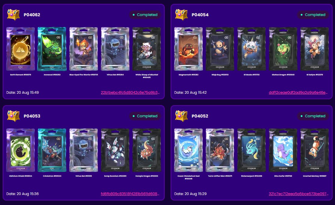 With the recent <a href="/officialmocossi/">Mocossi Planet | A Cardano Gaming Project</a>  PvP update rolling out, I received 11 packs packs which I ordered during the private sale and I think that overall, RNG was nice to me, (a few mystic cards, epics and rares). The unpacking process was also fantastic! #Mocossi #MyMocossiPvPReveal