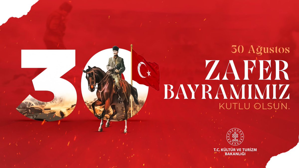 Millî mücadelemizin ışığında bağımsızlığımızı ve onurlu geleceğimizi emanet aldığımız #30AğustosZaferBayramı'nı gurur ve coşkuyla kutluyoruz.

Bu anlamlı günde büyük zaferimizin mimarı Gazi Mustafa Kemal Atatürk ve silah arkadaşlarını rahmetle, minnetle ve saygıyla anıyoruz.