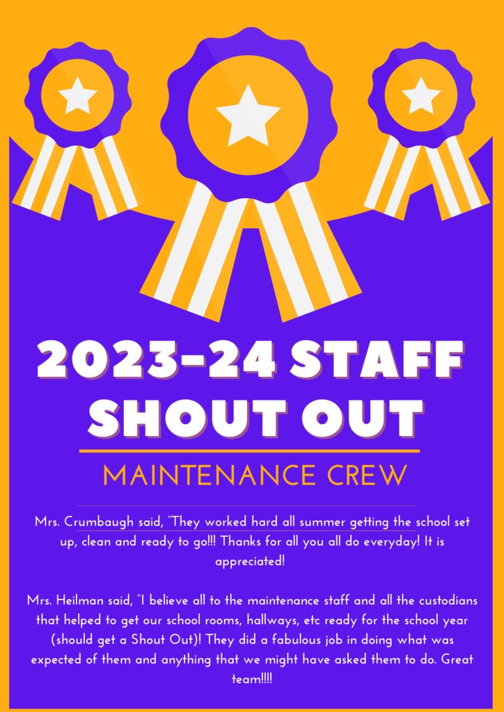 SlaterSchools's tweet photo. The first Staff Shout Out for the 2023-24 School Year goes to our Maintenance Crew! Thank you for everything you do, Brian, Frank, Dave, Joey, Kelly, and Kenny! https://t.co/yjXsaVksGa