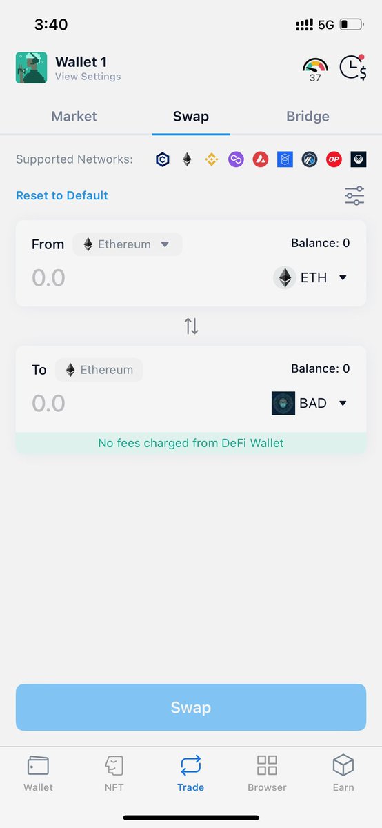 badideaai's tweet image. The $bad token is now swappable and supported within the @cryptocom defi wallet app #BADIDEA #Cryptocom #defiwallet