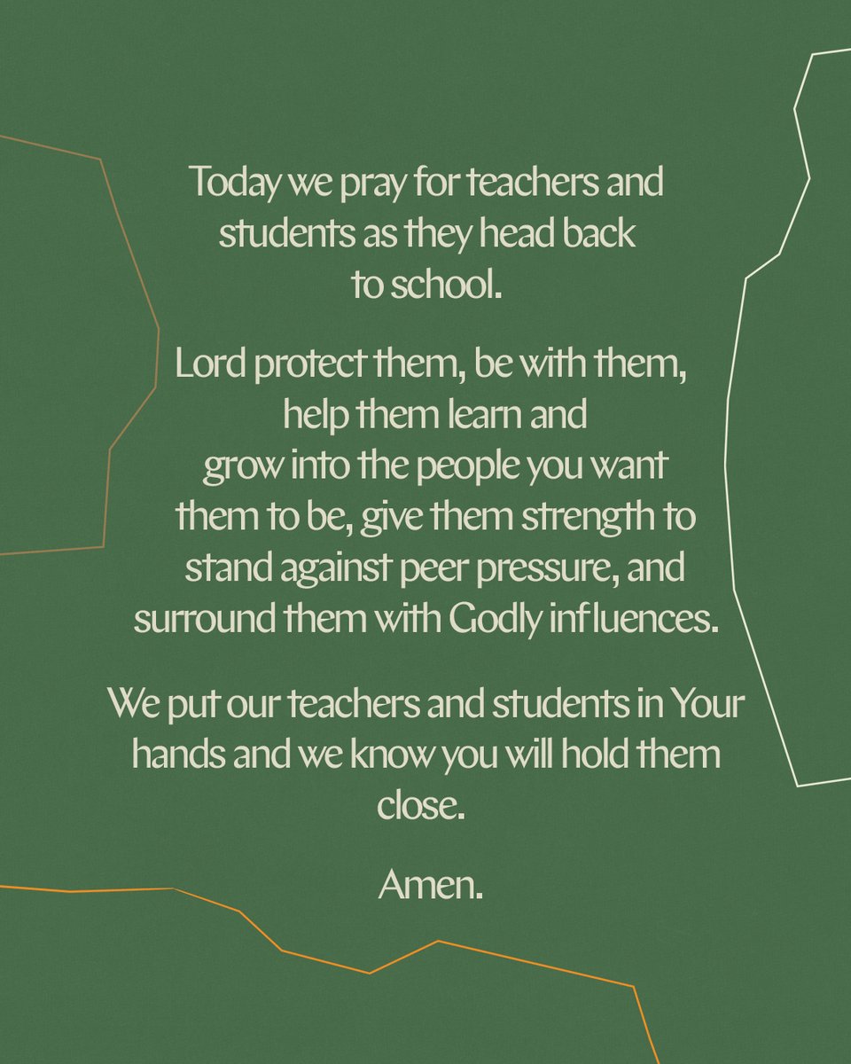 Join me today as we pray for our teachers and students as they head back to school.