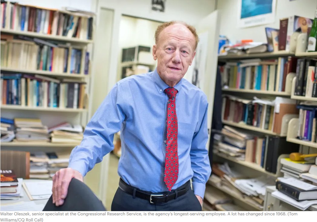1. This Thursday, Walter Oleszek retires from the Congressional Research Service. He arrived there 55 years ago back when CRS was the Legislative Reference Service.