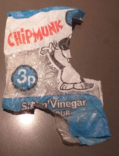 Tonight's beach clean find 1970's chipmunk crisp packet, along with fishing net pieces, plastic pieces and #litter #PlasticPollution #beaches #PlanetaryCrisis