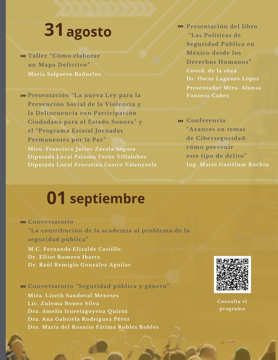 SoyUnison's tweet photo. En el marco del IV aniversario de la Licenciatura en Seguridad Pública, la Universidad de Sonora y la Secretaría de Seguridad Pública del Estado presentan el FORO SOBRE SEGURIDAD PÚBLICA Prevención, incidencia, entramados y actores.
Más información: https://t.co/BaJ2JKJKzZ https://t.co/pLQXWKxfZh