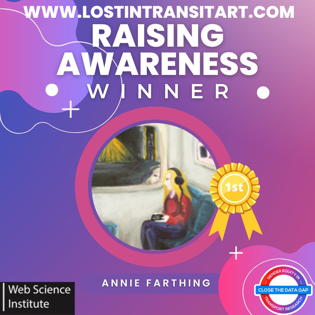 CloseTheDataGap's tweet image. ‘Last Train Home’ by Annie Farthing wins the ‘RAISING AWARENESS AWARD" sponsored by @sotonWSI thanks judges @drkatieplant Prof Mark Young from @HFE_UoS & Lauren Ward @SolentTransport
Visit Level 4 gallery @UniSotonLibrary by 31Aug & vote for your fave! lostintransitart.com/vote