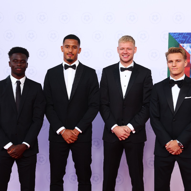 Arsenal's tweet photo. Our Gunners ❤️

Congratulations to Bukayo, Wilo, Aaron and Martin for being named in the PFA Premier League Team of the Year 👇