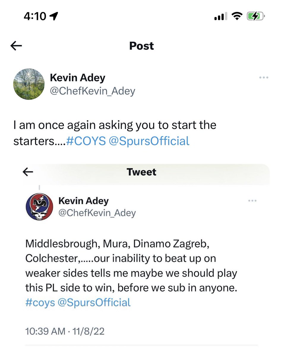 ChefKevin_Adey's tweet photo. I am once again, once again asking you to play the starters. @SpursOfficial @LastWordOnSpurs #coys #FULTOT https://t.co/ptUOZvPiPE