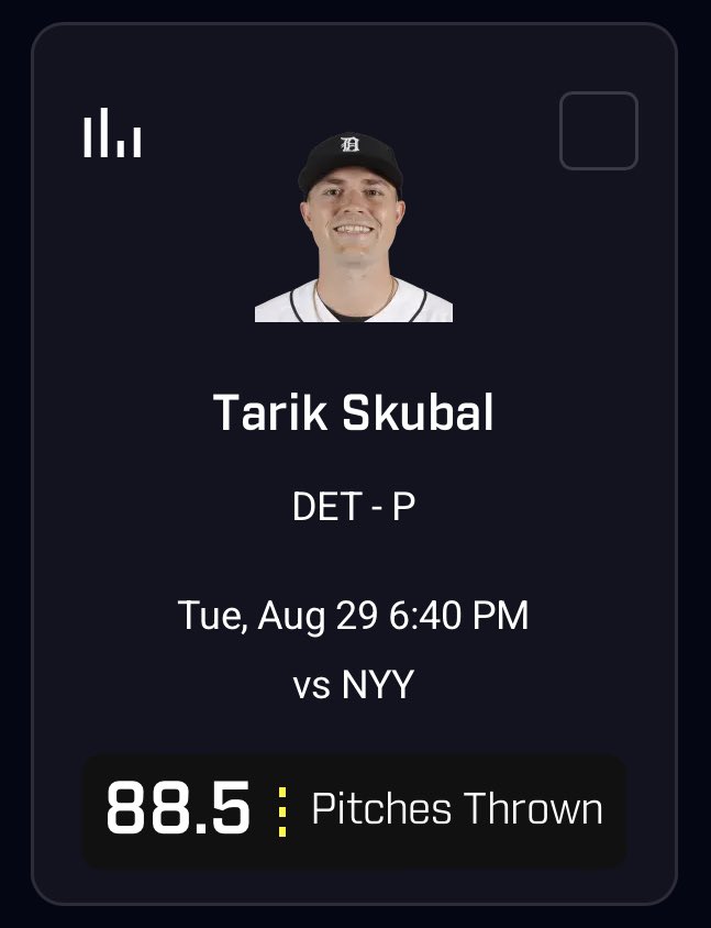 rwb_cards's tweet photo. Tarik Skubal has gone over this line once all season! This is my POTD!!

#Draftkings  #Fanduel #PrizePicks #CSGO #MLB #NFL #TENNIS #NBA #WNBA  #PGA #MMA #SOCCER #NCAAF https://t.co/NZRCSYCHZ4