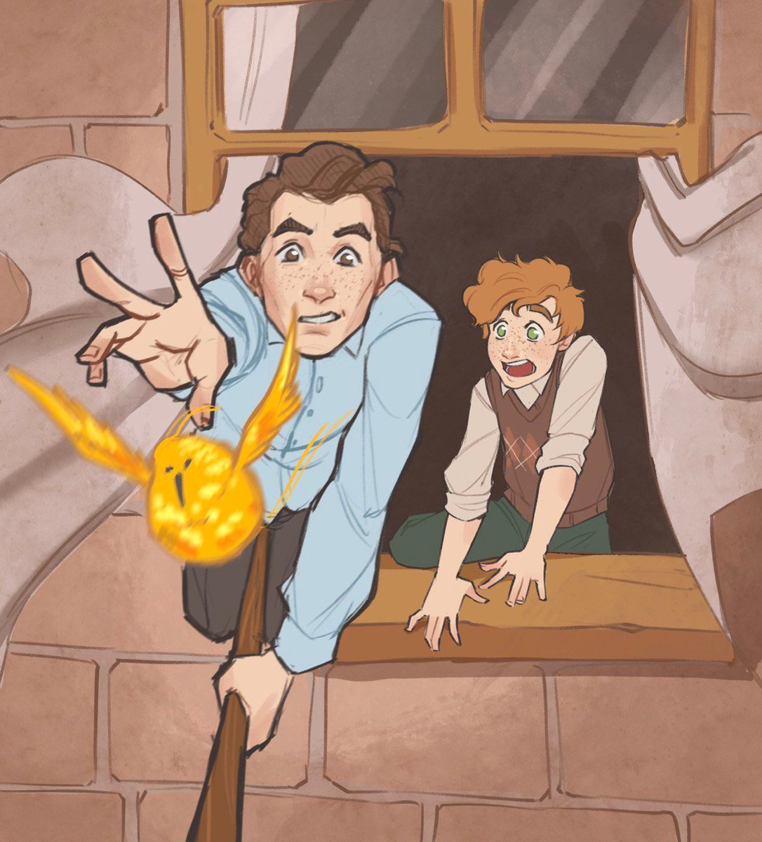 Hero_of_Badass's tweet image. Inspired by @Augurey88 
Theseus trying to catch the snidget ang bby Newt trying to stop him
Please, Newt, be careful!
#NewtScamander #FantasticBeasts #TheseusScamander